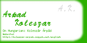 arpad koleszar business card