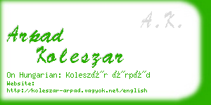 arpad koleszar business card